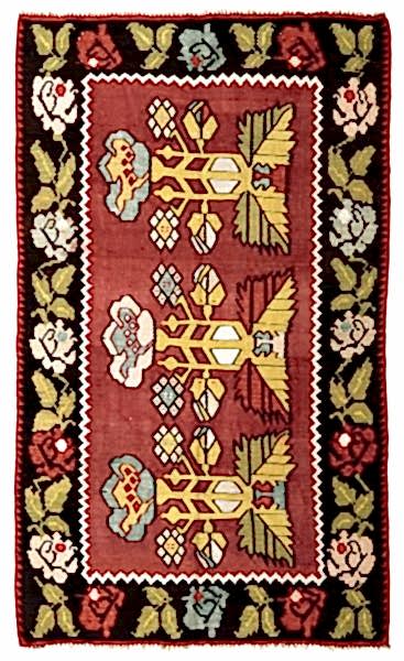 GÖÇMEN EL DOKUMA KİLİM KIRMIZI 125x212