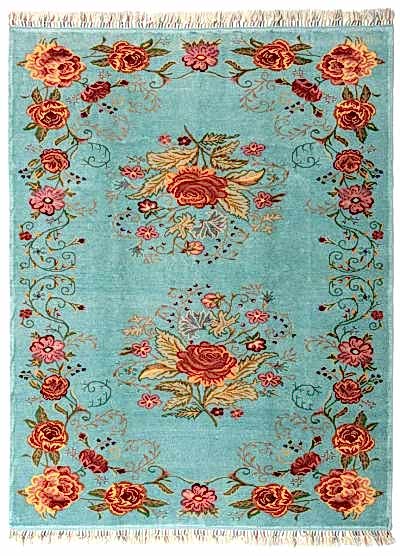 KARABAĞ EL DOKUMA HALI TURKUAZ