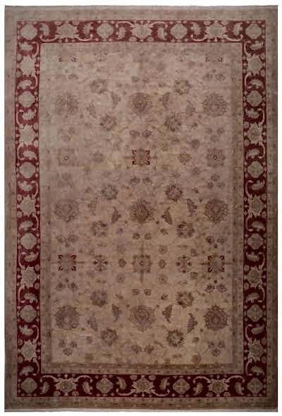 VINTAGE UŞAK PAŞA BEJ EL DOKUMA HALI 315x445