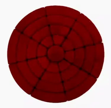 RABBİT KÜRK 012 KIRMIZI-SİYAH YUVARLAK